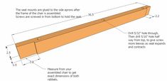 the measurements for a wooden bench