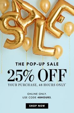 the coup page for jcreww's pop - up sale, 25 % off