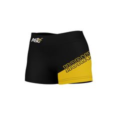 Look great in your new team spirit athletic workout and everyday shorts. Turn heads your way with this ASU Hornets gear. DETAILS Material: 88% Polyester / 12% Spandex. 4-way stretch fabric Performance moisture wicking quick drying, skin friendly fabric. Quick-Drying and sweat wicking fabric can keeps you dry and comfortable Sublimated graphics and colors Flatlock stitching for smooth contact on your skin Inseam size M approximately 3.75”, 2.75” pre-curved waistband with 3/4” elastic inside will Casual Athletic Shorts For Team Events, Collegiate Sports Team Shorts, Athletic Shorts With Team Name For Sports Events, Black Activewear For Training With Team Name, Team-colored Athletic Shorts For Team Events, Sporty Shorts With Team Name For Sports Events, Sporty Team-colored Athletic Shorts For Team Events, Sporty Moisture-wicking Athletic Shorts For Team Events, Collegiate Athletic Shorts With Team Name For Sports Events