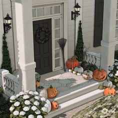 Sims 4 Pillar Cc, Sims 4 Front Door, Sims Lore, Bloxburg Porch, Cottage Core Bloxburg House, Roblox Houses, Roblox Builds, Bloxburg Cottage