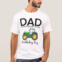 a man wearing a t - shirt that says dad of the birthday boy