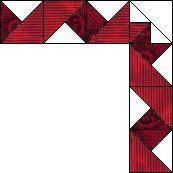 a red and white square with some lines on it