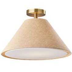 The Hadley Semi-Flush Ceiling Light features a tapered light brown textured shade features clean style lines, while the white fabric diffuser softly distills the light. The shade mounts to your ceiling with a round canopy base in elegant finish. Antique Brass Ceiling Light, Flushmount Ceiling Lights, Flush Mount Lights, Semi Flush Ceiling Lights, Natural Shades, Pottery Barn Teen, Flush Ceiling Lights, Modern Chic, Nebraska Furniture Mart