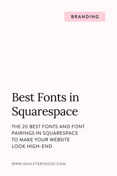 the best font in squarespace