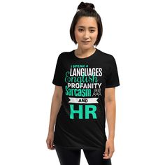 Funny Human Resources Shirt Sarcasic HR Quote Hr Gift I Love Human Resources HR Manager T-Shirt You've now found the staple t-shirt of your wardrobe. It's made of 100% ring-spun cotton and is soft and comfy. The double stitching on the neckline and sleeves add more durability to what is sure to be a favorite!   * 100% ring-spun cotton * Sport Grey is 90% ring-spun cotton, 10% polyester * Dark Heather is 65% polyester, 35% cotton * 4.5 oz/yd² (153 g/m²) * Shoulder-to-shoulder taping * Quarter-tur Human Resource, Funny Mom Shirts, The Double, Lady And Gentlemen, Mom Humor, Graphic Tees Women, Haiti, Mom Shirts, Funny Shirts