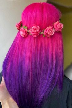 Exotic Hair Color, Fantasy Make-up, Pink Purple Hair, Neon Hair