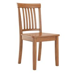 a wooden chair on a white background