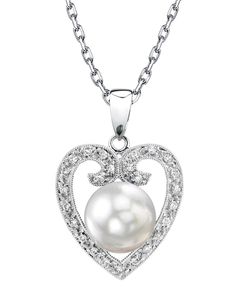 This heart shaped pendant is a recent addition to The Pearl Source and is sure to be a favorite. The pendant is adorned with a gorgeous 9mm white South Sea pearl. The pearl is AAAA quality with 'Very High' mirror luster, our highest grade in every category. If you are looking for a truly unique product, then this pendant will blow away your expectations. Heart Shaped Diamond Pendant, Pearl Diamond Pendant, Heart Shaped Pendant Necklace, Heart Shaped Pendant, Solitaire Pendant Necklace, Jewelry Pendants, Sea Pearl, Heart Shaped Diamond, Heart Pendant Diamond