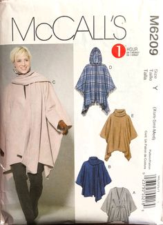 a woman's ponchy and cape sewing pattern