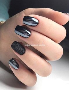 Toes Nails, Square Nail Designs, Nail Colors Winter, Short Square Nails, Nice Nails, Her Nails, Black Nail Designs, Black Nail, Fabulous Nails