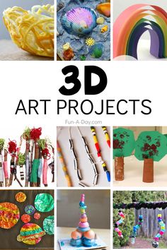 Creative 3D Art for Kids - Fun-A-Day! 3d Art Ideas, Classe D'art, Art Projects For Kids, 3d Sculpture, Homeschooling Ideas, Preschool Art Activities, Cool Art Projects