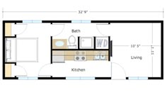 the floor plan for a tiny cabin