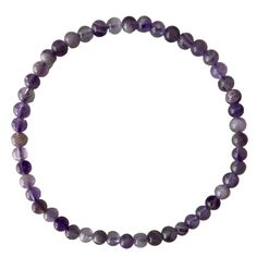 Enhance your accessory collection with this Amethyst 4mm Bead Bracelet, showcasing the elegance of genuine amethyst beads. Each bead features the distinctive purple hues and natural sparkle of amethyst, known for its calming and spiritual properties. This delicate bracelet is perfect for everyday wear or special occasions, offering a subtle yet refined touch. Amethyst is traditionally believed to promote peace, balance, and spiritual growth, making this bracelet both a stylish and meaningful add Lavender Amethyst Beaded Bracelets For Meditation, Spiritual Lavender Bracelets With Natural Stones, Lavender Hand-strung Spiritual Bracelets, Lavender Natural Stones Spiritual Bracelet, Lavender Hand-strung Spiritual Bracelet, Lavender Spiritual Hand-strung Bracelet, Spiritual Lavender Hand-strung Bracelet, Holistic Amethyst Bracelet For Meditation, Amethyst Beaded Bracelet For Meditation