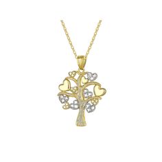 This gorgeous two tone heart tree of life pendant necklace is a beautiful expression of love. This gorgeous two tone heart tree of life pendant necklace is a beautiful expression of love. 14k gold-filled cable chain Metal: 10k gold Chain length: 18 in. Plating: rhodium Packaging: boxed Finish: polished Pendant size: 28 mm x 15 mm Chain type: cable Please note, due to the high value of this item, a signature may be required upon delivery. Size: 18". Gender: female. Age Group: adult. Tree Of Life Pendant Necklaces For Anniversary, Tree Of Life Necklace For Anniversary On Mother's Day, Tree Of Life Necklace For Anniversary And Mother's Day, Tree Of Life Necklace For Anniversary, Mother's Day, Elegant Tree Of Life Necklace For Anniversary, Expression Of Love, 10k Gold Chain, Heart Tree, Tree Of Life Pendant