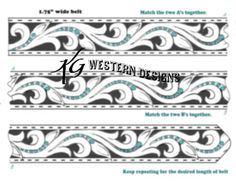 the pattern for western designs is shown in black and white, with blue accents on it