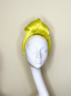 Beautifully knotted silk abaca turban, ideal for summer season, bright, stylish, light, and feels like breath of fresh air, feminine with modern edge. It made in high quality silk abaca, with beautiful colour and subtle silk sheen, naturally luxury.It is kind of grab-and-go stylish headpiece that so easy to wear, dress up or dress down!Silk Abaca is a luxury material made of a combination of silk and fibers from the abaca tree (palm). Because of the silk, it has a beautiful shine and the fibers Wedding Royal, Tree Palm, Straw Fedora Hat, Lilac Roses, Headband Wedding, Melbourne Cup, Straw Fedora, Ray Of Sunshine, Yellow Silk