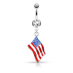 PRICES MAY VARY. STYLE: Epoxy National Country Flag with Gem Dangling Belly Button Ring MATERIAL: Rhodium Plated 316L Stainless Steel, Brass, Cubic Zirconia Crystals, and Enamel GAUGE/BAR THICKNESS: 14GA (1.6mm) BARBELL LENGTH: 3/8" (10mm) CHOOSE FROM: Brazilian, Canadian, Cuban, German, Italian, Jamaican, Puerto Rican, Russian, or USA flags Belly Button Piercing Rings, Ear Hangers, Sparkling Stars, Body Jewelry Piercing, Belly Button Ring, Bull Skulls, Belly Button Piercing, Button Ring, Belly Ring