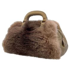 Chanel Handbag Fur Here Mark Black W32.5cm H17cm D13cm Luxury Brown Satchel With Round Handle, Luxury Brown Shoulder Bag With Round Handle, Rectangular Sheepskin Bags, Brown Sheepskin Shoulder Bag For Everyday Use, Everyday Use Brown Sheepskin Bag, Luxury Sheepskin Bag For Everyday Use, Fur Handbag, Card Accessories, Fur Handbags