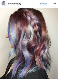 Unicorn Pastel hair Middle Length Hair, Multi Colored Hair, Multicolored Hair, Shoulder Hair, Shoulder Length Hair Cuts, Penteado Cabelo Curto, Colored Hair, Metallic Hair, Shoulder Length Hair