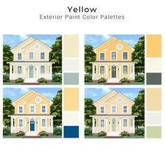 the exterior paint color palettes are shown in four different colors