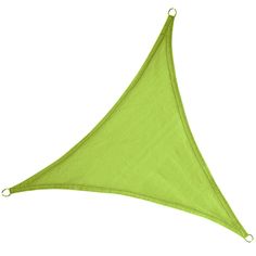 a green triangle shaped net hanging from the side on a white background with clipping for text