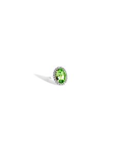 Materials: Rhodium plated brass, Swarovski crystal Length: 0.9"/ 2.3cm Adjustable Made in NYC RR033-42 Green Halo Jewelry In Sterling Silver