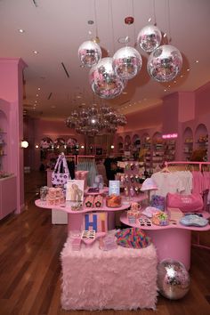 a room filled with lots of pink items