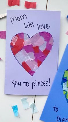 a mother's day card made with tissue paper