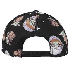 Fans of The Mandalorian will want to snatch up this limited-edition hat immediately! This super cool cap features a high-quality printed design of The Child that covers the entire hat from front to back. A bold black background makes every detail of little Grogu stand out vividly. This hat is made of durable, breathable polyester and has an adjustable snapback that makes it easy to find a comfortable, secure fit for fans of all ages. This Grogu All-over Printed Limited Edition Snapback Cap is an Star Wars Print, The Mandalorian Grogu, Mandalorian Grogu, Star Wars Prints, Star Wars Merchandise, The Force Is Strong, Happy Friends, The Force, Bold Black