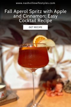 fall aperoli spritz with apple and cinnamon easy cocktail recipe on the table