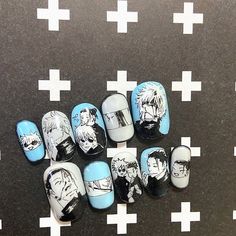 Anime Character Manga, Manga Nails, Nail Anime, Anime Nail Art, Nails Accessories, Anime Mems