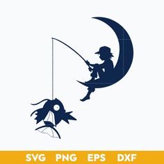 a person sitting on the moon fishing with a fish in his hand and holding a rod