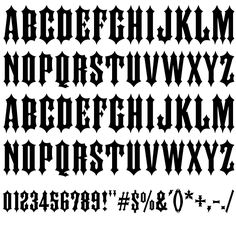 the letters and numbers in gothic type are black with white lettering, which has been cut into