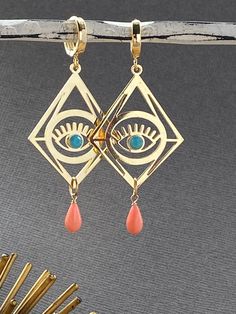 Eye-catching Dangle Jewelry For Gifts, Metal Dangle Earrings With Evil Eye, Bohemian Evil Eye Dangle Jewelry, Party Dangle Evil Eye Jewelry, Bohemian Evil Eye Earrings As Gift, Elegant Dangle Earrings With Evil Eye, Buddha Pendant Necklace, Star Necklace Silver, Diamond Evil Eye