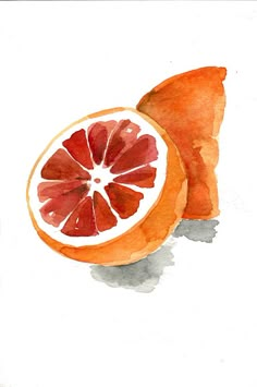 a grapefruit cut in half on a white background