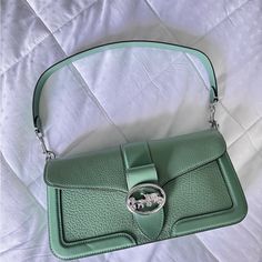 Brand New, Never Used Coach Shoulder Bag, Has The Long Strap. The Color Is Nice Mint Green. Minty Green, Bags Coach, Coach Shoulder Bag, Coach Bag, Coach Handbags, Coach Bags, Mint Green, Shoulder Bags, Bag Lady