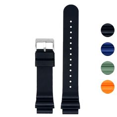 Material: FKM Vulcanized Rubber Total Length (not including buckle): 194mm (114/80) Thickness: 3.6mm – 2.6mm FREE Set of Spring Bars Included Product color may differ from picture depending on computer/mobile screen. SKU: fk25  Inspired by classic Seiko-Style diver bands, the Wave FKM Rubber Strap by DASSARI is the ultimate watch accessory. Made from FKM Vulcanized Rubber, this strap is tough, deter debris, and is always ready to handle whatever adventures you throw its way. Available in four di Black Rectangular Watch Accessories For Outdoors, Black Rectangular Watch Accessories For Outdoor, Rectangular Black Wear-resistant Watch Accessories, Watch Accessory, Watch Image, Bar Image, Fitbit Bands, Watch Roll, Watch Battery