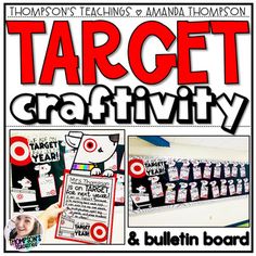 a poster with the words target creativity on it and pictures of people holding up magnets