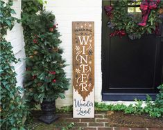 WallCutz Stencil Winter Wonderland / Porch Leaner stencil Stencil Porch, Farmhouse Stencils, Porch Stencil, Xmas Signs, Stencil Christmas, Porch Wood, Snowflake Stencil, Halloween Stencils, Winter Porch