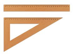 two wooden rulers with one measuring the other