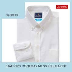 Deemed a Gotta-Have-It item for value you can count on every day! Style and performance meet in this Stafford Coolmax men's dress shirt. This long-sleeve button-down is cut for a regular-fit from wrinkle-free stretch-cotton and features moisture-wicking properties to keep you cool and confident all day. Team it with a pair of suit pants. Features: Moisture Wicking, Wrinkle Resistant, Stretch Fabric, Stretch Collar, Wrinkle FreeClosure Type: ButtonFit: Regular FitNeckline: Collar NeckPockets: 1 … Suit Pants, Long Sleeve Shirt Dress, Wrinkle Free, Mens Shirt Dress, Dress Shirt, Stretch Cotton, Sleeve Dress, Moisture Wicking, Stretch Fabric