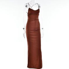 Please refer to our sizing chart for a guideline when choosing a size. 5 business days order processing time. 90% polyester 10% spandex. Fitted V-neck Dress With Crisscross Straps, V-neck Midi Dress With Crisscross Straps For Date Night, V-neck Slip Dress With Crisscross Straps For Date Night, Elegant V-neck Dress With Crisscross Straps, Fitted Maxi Dress With Crisscross Straps, Floor-length Maxi Dress With Crisscross Straps For Evening, Elegant Solid Color Backless Dress For Night Out, Floor-length Maxi Dress With Crisscross Straps, Solid Satin Floor-length Maxi Dress