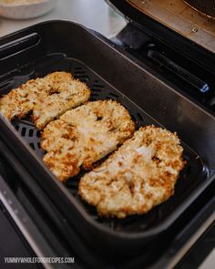 some food is being cooked in an air fryer