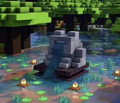 Minecraft Arch Way Designs, Min3craft House Ideas, Howls Moving Castle Minecraft House, Jungle Nether Portal Design, Base Inspo Minecraft, Minecraft Mineshaft Build, Star Pond Minecraft, Minecraft Enchantment Table Design, Fairy Wall Minecraft