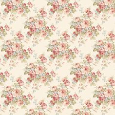 a floral wallpaper with pink and blue flowers