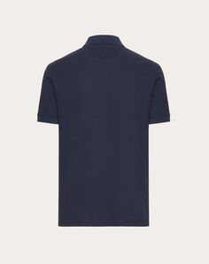 Valentino cotton piqué polo shirt with topstitched V Detail - Regular fit - V Detail stitched on left breast pocket as worn - Ribbed collar and cuffs - Composition: 100% Cotton - Length: 71 cm / 28 in. from the back of the neck in a size M - The model is 187 cm / 6'1" tall and wears a size M - Made in Italy The look of the model is completed by Valentino Garavani Freedots Shoes. Fitted Cotton Polo Shirt With Spread Collar, Classic Cotton Polo Shirt, Fitted Cotton Polo Shirt With Fold Down Collar, Fitted Cotton Polo Shirt With Collar, Cotton Tops With Contrast Polo Collar, Cotton Polo Shirt With Contrast Collar For Work, Collared Cotton Polo Shirt With Placket, Fitted Shirt With Pockets And Polo Collar, Fitted Collared Polo Shirt With Pockets