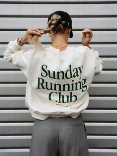 Sunday Running Club Women Sweatshirt – AnotherCottonLab Runner Girl, Shirt Design Inspiration, Women Sweatshirt, The Cult, Find Your Style, Off White Color, Small Chest, Bold Prints