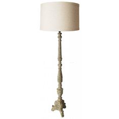 Provence Home Antiqued Cream Carved Wood Floor Lamp With Linen Shade Provence Home, French Country Lamps, New Traditional Decor, Southern Interior, Wooden Floor Lamps, Wood Floor Lamp, Table Lamp Wood, New Traditional, Painted Floors