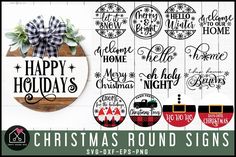 christmas round signs and svt files