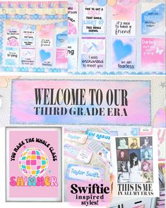 a collage of photos and pictures with the words welcome to our third grade era